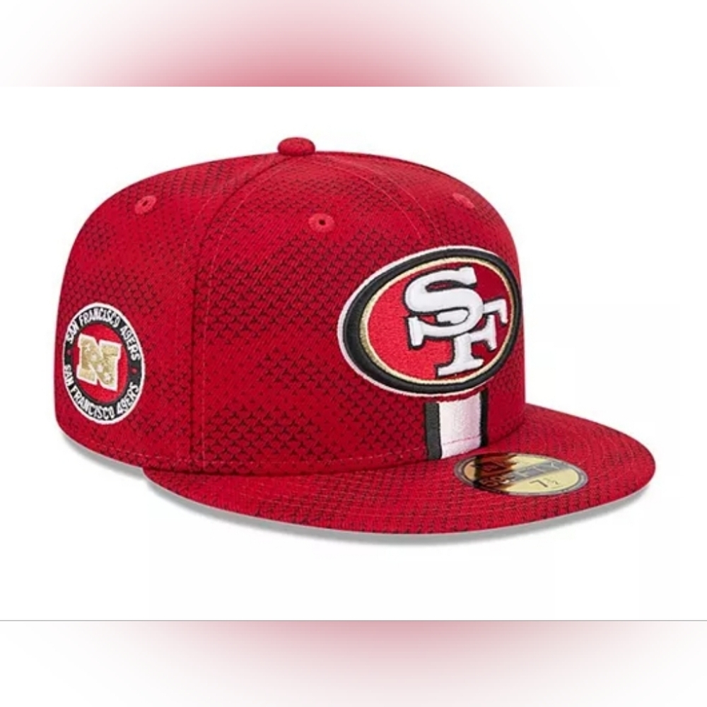Men's Scarlet San Francisco 49ers M Sideline 59FIFTY Fitted Hat Red 7 1/8 NWT
